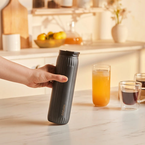 Karaca Rimo Stainless Steel Leak-Proof Flask, 600ml, Anthratice