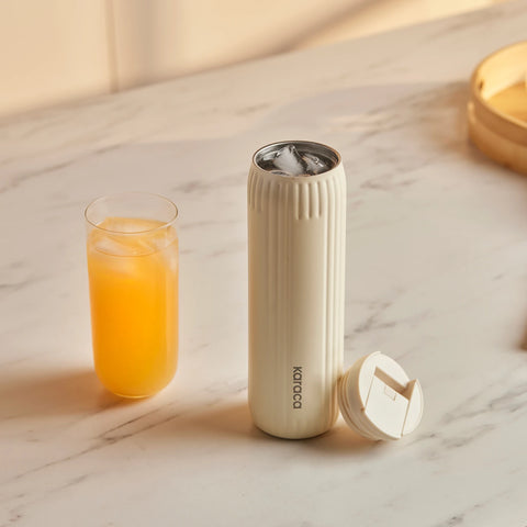 Karaca Rimo Stainless Steel Leak-Proof Flask, 600ml, Cream