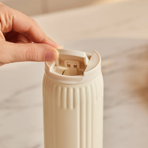 Karaca Rimo Stainless Steel Leak-Proof Flask, 600ml, Cream