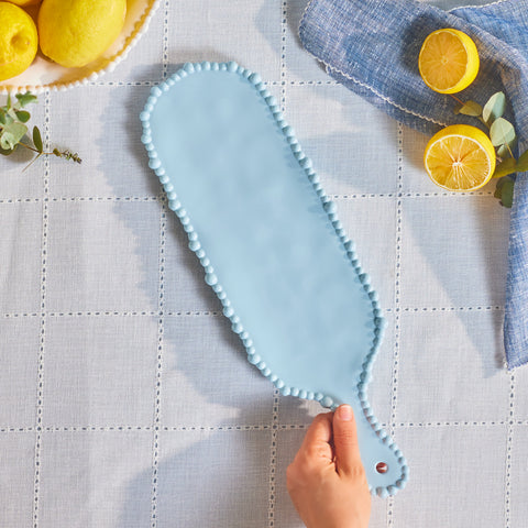 Karaca Perla Melamine Serving Platter, 43cm, Light Blue