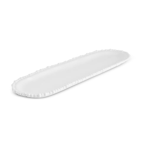 Karaca Perla Melamine Large Serving Platter, 44cm, White