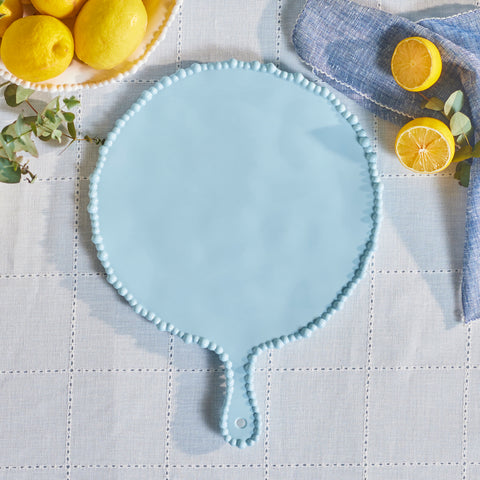 Karaca Perla Melamine Oval Serving Platter, 42cm, Light Blue