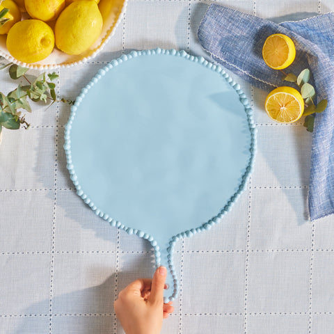 Karaca Perla Melamine Oval Serving Platter, 42cm, Light Blue