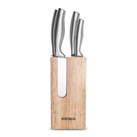 Karaca Force Samurai 6-Piece Knife Set with Wooden Block, Wood