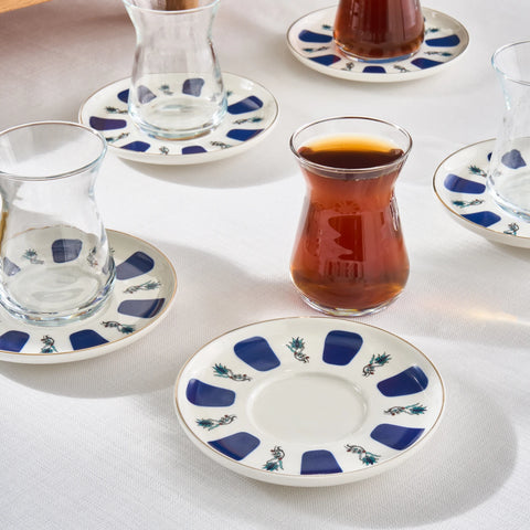 Karaca Iznik 12-Piece Turkish Tea Set for 6 People, Multi