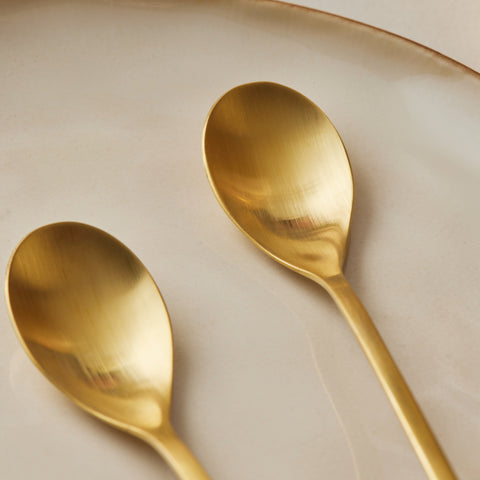 Karaca Boreas 4-Piece Stainless Steel Latte Spoon, Gold