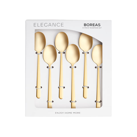 Karaca Boreas 6-Piece Stainless Steel Tea Spoon, Gold