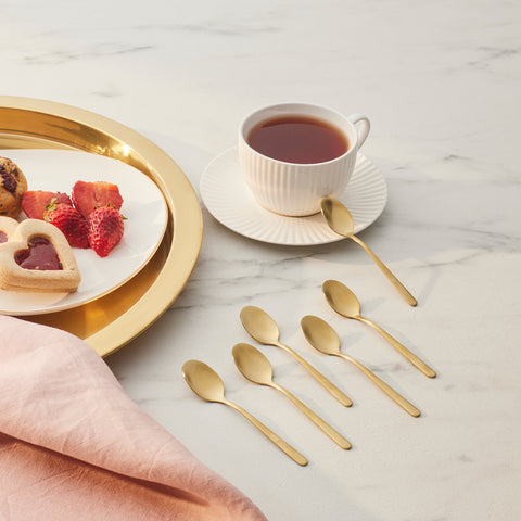 Karaca Boreas 6-Piece Stainless Steel Tea Spoon, Gold