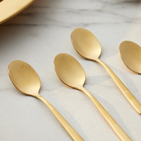 Karaca Boreas 6-Piece Stainless Steel Tea Spoon, Gold