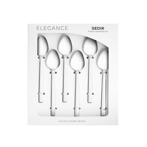 Karaca Sedir 6-Piece Stainless Steel Tea Spoon, Silver