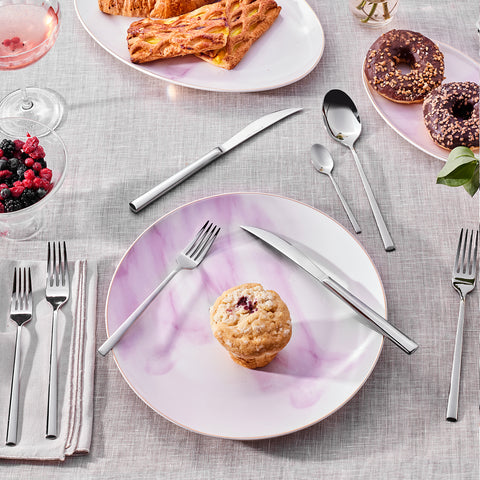 Karaca Tivoli 30-Piece Stainless Steel Cutlery Set for 6 People, Silver