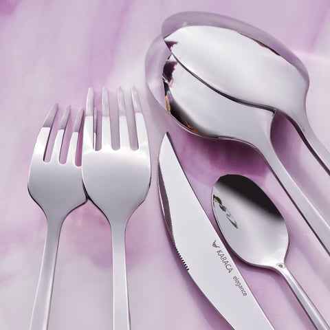 Karaca Tivoli 30-Piece Stainless Steel Cutlery Set for 6 People, Silver