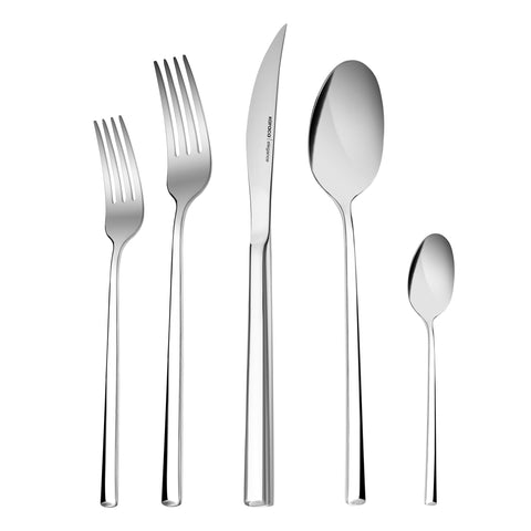 Karaca Tivoli 30-Piece Stainless Steel Cutlery Set for 6 People, Silver