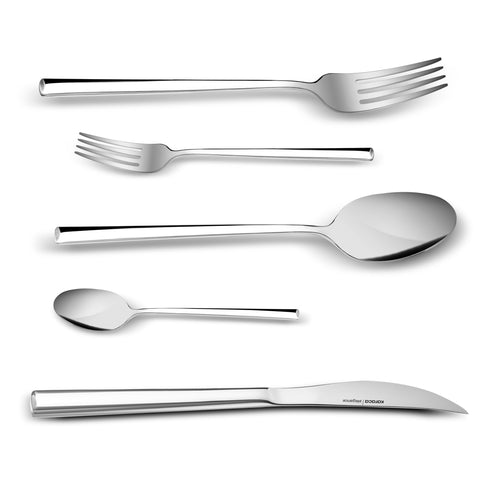 Karaca Tivoli 30-Piece Stainless Steel Cutlery Set for 6 People, Silver