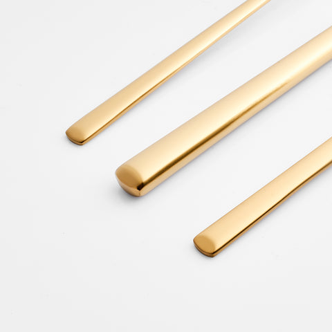 Karaca Tivoli 30-Piece Stainless Steel Cutlery Set for 6 People, Matte Gold