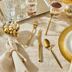 Karaca Tivoli 30-Piece Stainless Steel Cutlery Set for 6 People, Matte Gold