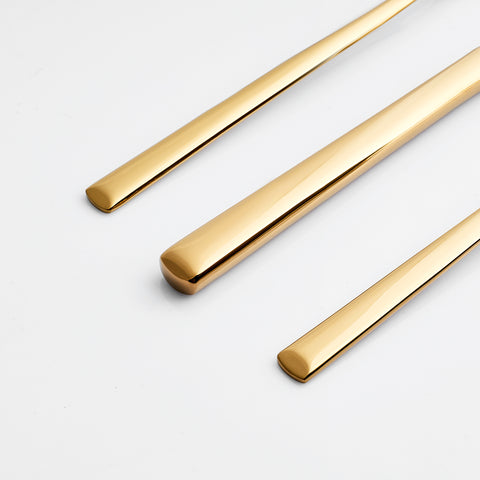 Karaca Tivoli 30-Piece Stainless Steel Cutlery Set for 6 People, Shiny Gold