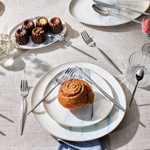 Karaca Lizbon 30-Piece Stainless Steel Cutlery Set for 6 People, Silver