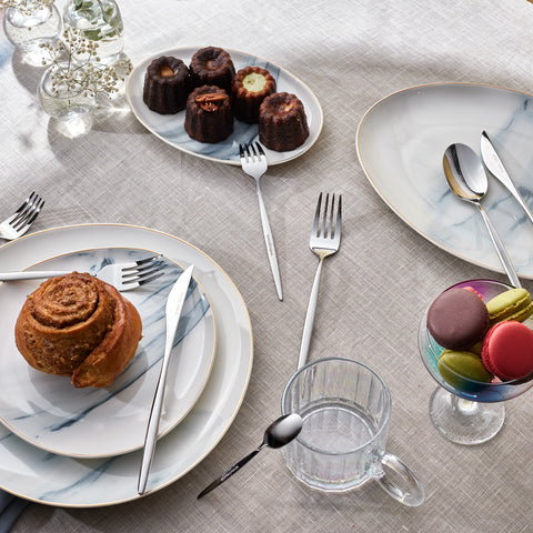 Karaca Lizbon 30-Piece Stainless Steel Cutlery Set for 6 People, Silver