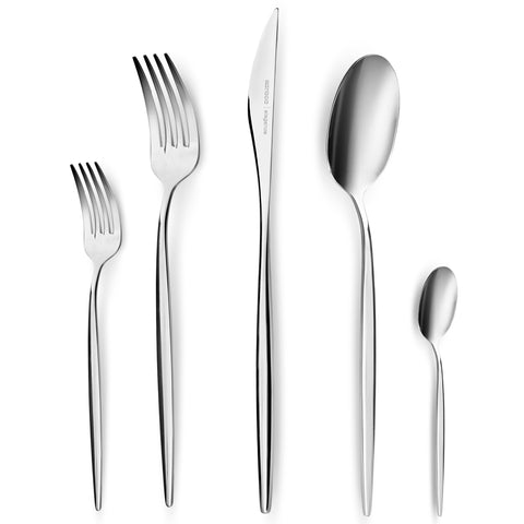 Karaca Lizbon 30-Piece Stainless Steel Cutlery Set for 6 People, Silver
