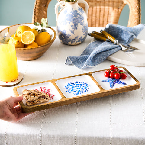 Karaca Mango 3-Piece Nut Bowl Set, Blue