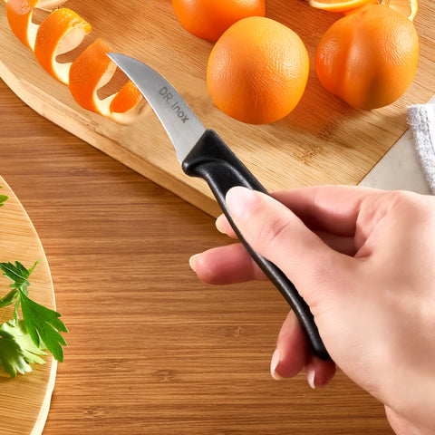 Dr. Inox Stainless Steel Paring Knife, 17cm, Black