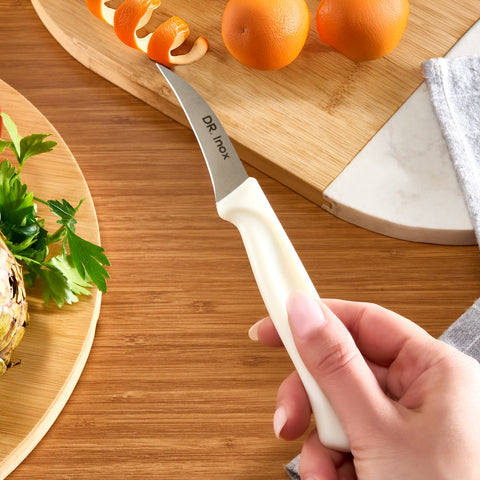 Dr. Inox Stainless Steel Paring Knife, 17cm, Cream