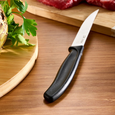 Dr.Inox Stainless Steel Steak Knife, 23cm, Black