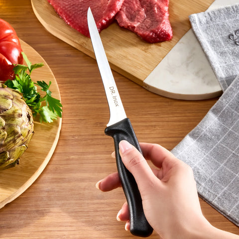 Dr.Inox Stainless Steel Boning Knife, 28cm, Black