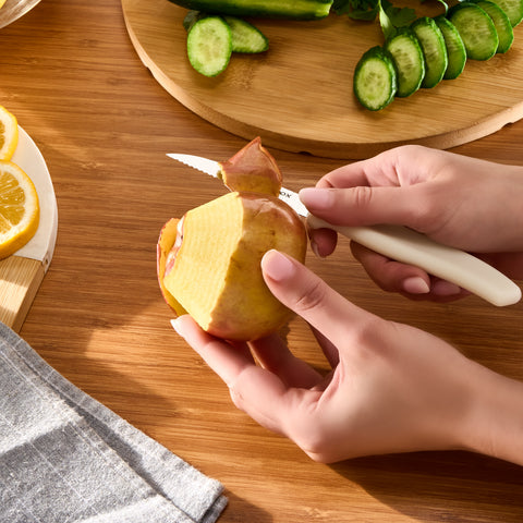 Dr.Inox Stainless Steel Serrated Paring Knife, 19cm, Cream