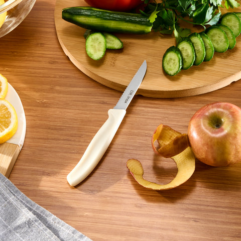 Dr.Inox Stainless Steel Serrated Paring Knife, 19cm, Cream