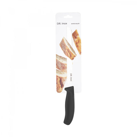 Dr.Inox Stainless Steel Bread Knife, 32cm, Black