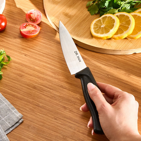 Dr. Inox Stainless Steel Chef's Knife, 25cm, Black