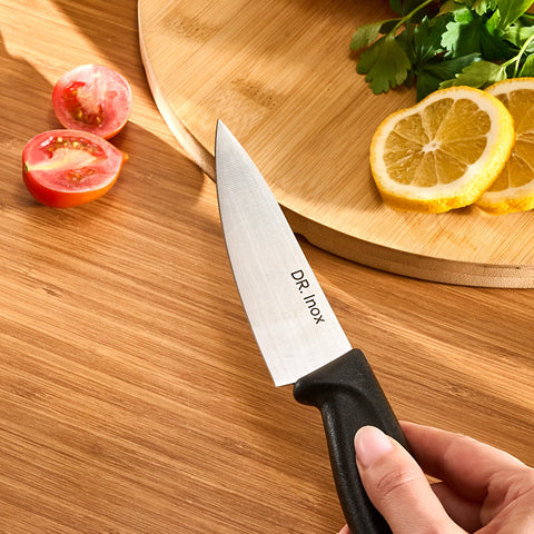 Dr. Inox Stainless Steel Chef's Knife, 25cm, Black