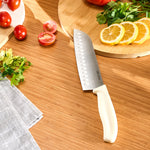 Dr. Inox Santoku Knife, 30cm, Cream