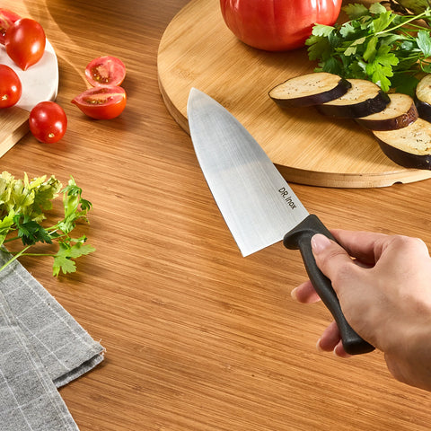 Dr. Inox Stainless Steel Chef's Knife, 33cm, Black