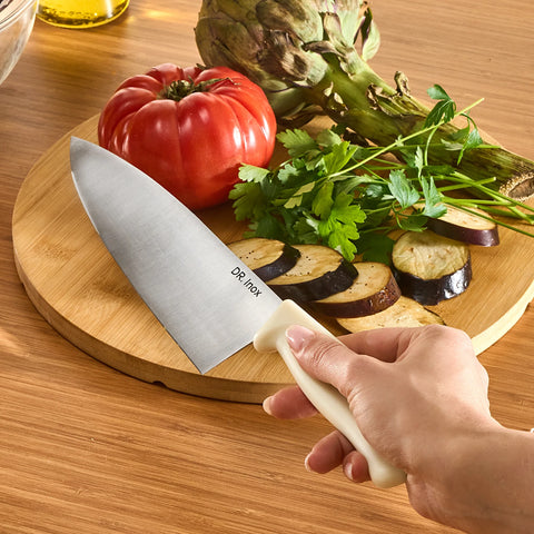 Dr. Inox Stainless Steel Chef's Knife, 33cm, Cream