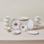 Karaca Forever Bone China Antique 26-Piece Serveware Set for 6 People, Gold