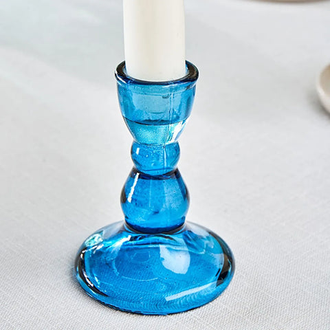Karaca Marine Glass Candle Holder, 6x9cm, Navy Blue