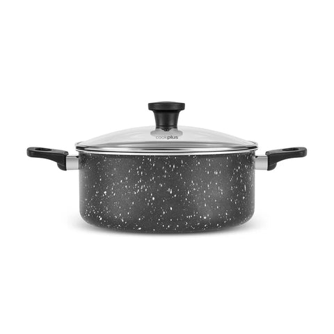 Cookplus Aura Roller 7 Pieces Non-Stick Induction Cookware Set, Black