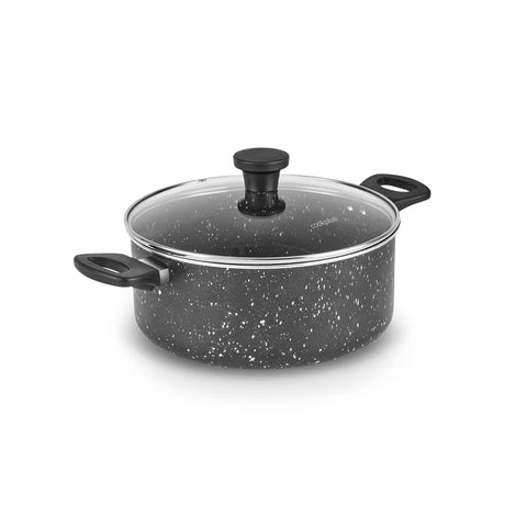 Cookplus Aura Roller 7 Pieces Non-Stick Induction Cookware Set, Black