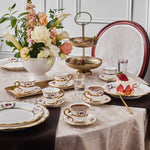 Karaca Royal Bone China Elizabeth 12-Piece Espresso Turkish Coffee Cup for 6 People, 90ml, Multi