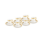 Karaca Royal Bone China Victoria 12-Piece Espresso Turkish Coffee Cup for 6 People, 90ml, Multi