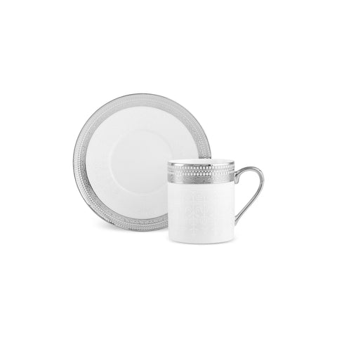 Karaca Royal Bone China Kate 12-Piece Espresso Turkish Coffee Cup for 6 People, 90ml, Multi