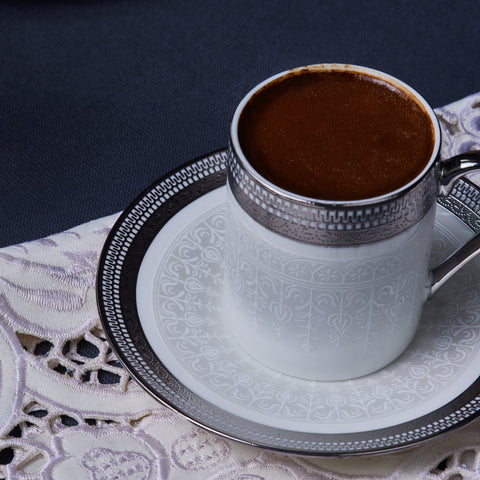 Karaca Royal Bone China Kate 12-Piece Espresso Turkish Coffee Cup for 6 People, 90ml, Multi
