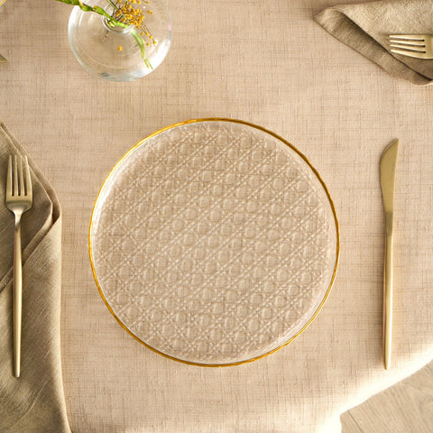 Karaca Rattan 7-Piece Serveware Set for 6 People, Gold