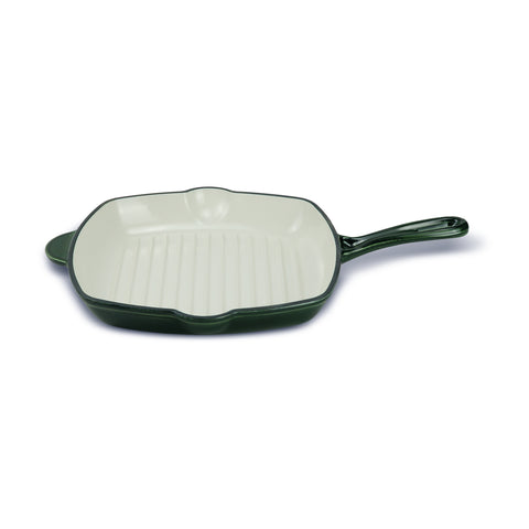 Karaca Heritage Enamelled Cast Iron Grill Pan, 26 cm, Green