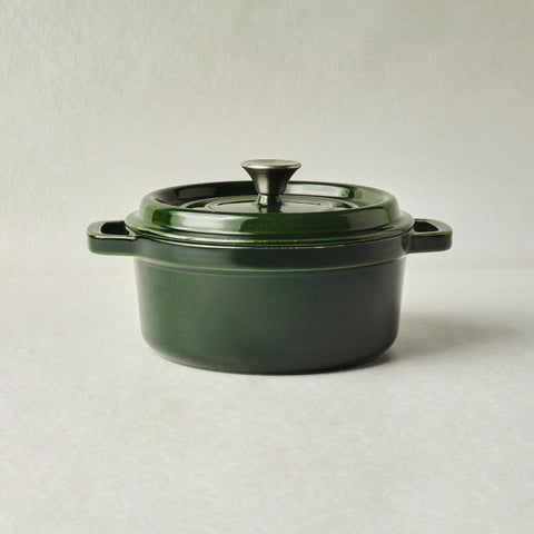Karaca Heritage Enamelled Cast Iron Stock Pot & Lid, 24cm, Green