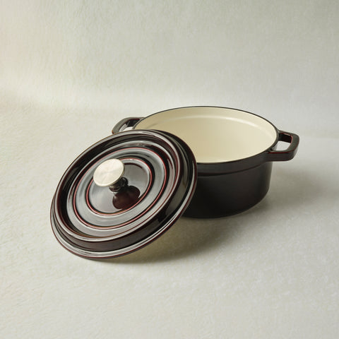 Karaca Heritage Enamelled Cast Iron Stock Pot & Lid, 24cm, Red