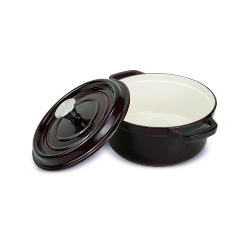 Karaca Heritage Enamelled Cast Iron Stock Pot & Lid, 24cm, Red